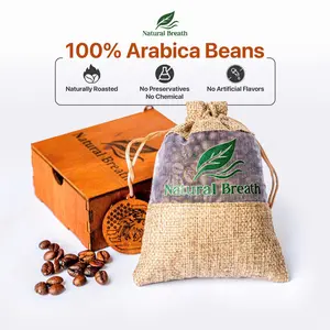 Natural Breath Coffee Car Air Freshener - 100% Arabica Beans, Odor Eliminating, Eco-Friendly, Non-Toxic, Pet Safe, Long-Lasting Scent, Easy Use, Versatile for All Cars