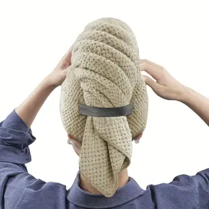 Adjustable striped bath towel (1-pack), made of ultra-soft polyester fiber, available in five colors. Microfiber hair drying towel, gently cares for every strand of hair.