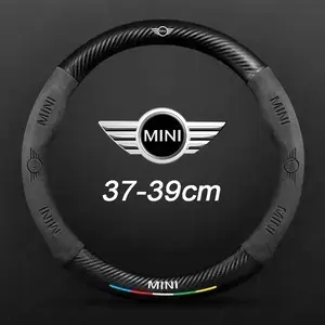 For Mini F54 F55 F56 F57 R55 R56 R57 R58 R59 R60 F60 Cooper Works Countryman Clubman JCW Embossing Car Logo Steering Wheel Cover