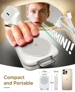 2026 New 6-in-1 Portable Fast Charger, Magnetic 3-in-1 Travel Charging Stand for Apple Devices, compatible with iPhone 16/15/14/13/12 Pro Max/Plus, Apple Watch, and AirPods 4/3/2 Pro