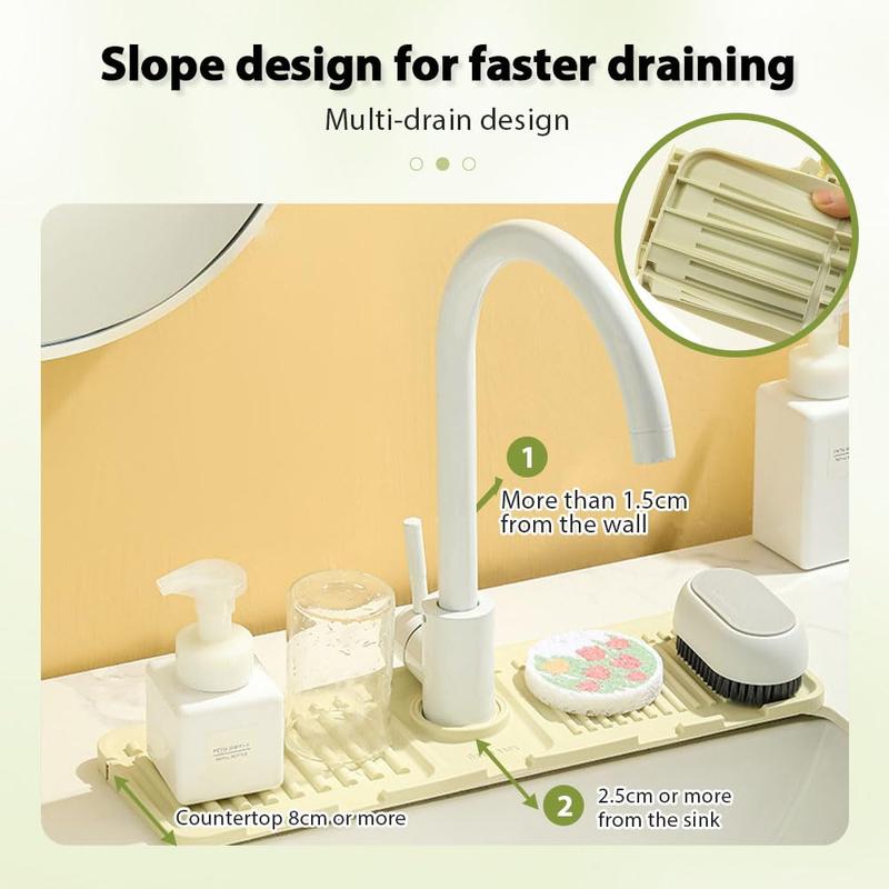 Silicone Draining Mat for Kitchen Sink, Splash Guard Kitchen Splash Guard for Sink Silicone Sink Faucet Mat, Faucet Absorbent Sink Protectors Mat Kitchen Faucet Mat for Kitchen Sink Silicone Draining Mat for Kitchen Sink, Splash Guard Kitchen Splash Guard for Sink Silicone Sink Faucet Mat, Faucet Absorbent Sink Protectors Mat Kitchen Faucet Mat for Kitchen Sink