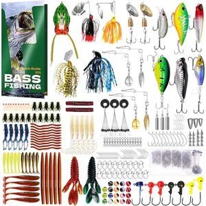 322-Piece Fishing Lures Kit - Buzz Bait/Spinner Baits/Jig/Frog, Fishing Tackle Box with Tackle Included, Soft Bait/Hooks/Weights, Fishing Gear Lure Kit Gift for Men Freshwater Bass Trout