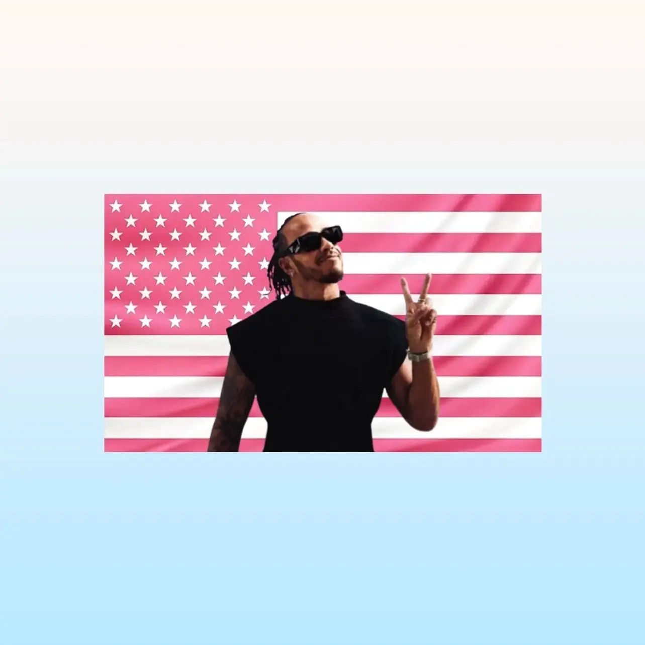 Lewis Hamilton Pink American Flag Tapestry – Formula 1 Racing Wall Art | F1 Driver Fan Decor | Aesthetic Motorsport Flag