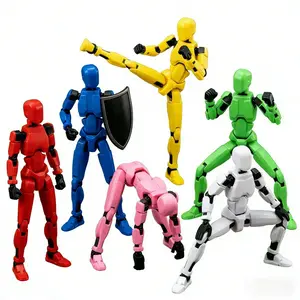 Lucky Titan T13 Multi-Jointed Poseable Figure 6 Pack Assembled High-Articulation 3D Printed Model Kit for Desk Decor Anime Fans Unique Artistic Vibe Endless Customization 14CM Action Figure with 30 Movable Joints