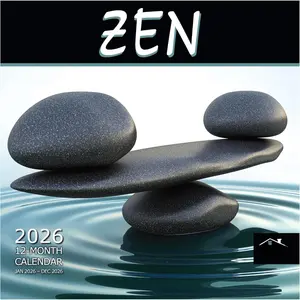 Zen 2026 Wall Calendar 12 Month | 12" x 24" Open | Thick & Sturdy Paper | Giftable | Nature Inspirational Calendar 2026