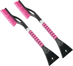 27" Snow Brush and Ice Scrapers for  Windshield 2 Pack, Scratch-Free Bristle  PVC Snow Brush &  Grip Window Snow Scraper Snow  with   for , SUV,