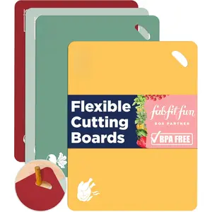 Extra Thick Flexible Folding  Boards for Kitchen - Set of 4 Hangable &  Large Chopping &  Mats for Cooking - Non Slip  Sheets for Kitchen