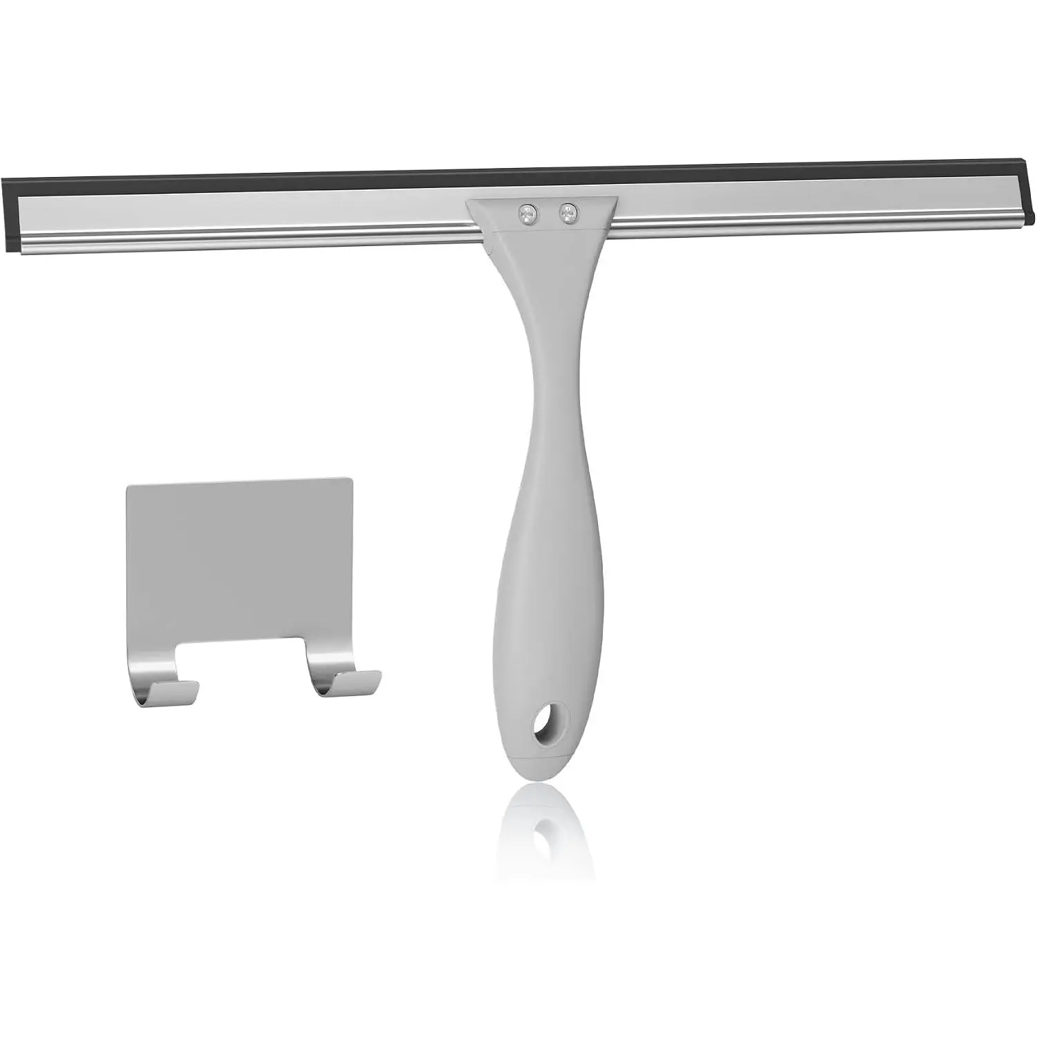 Bath Squeegee for Shower Glass Doors - All-Purpose Squeegee with Hook for Shower Doors, Windows, Mirrors, Tiles and Car Glass, 12 Inches