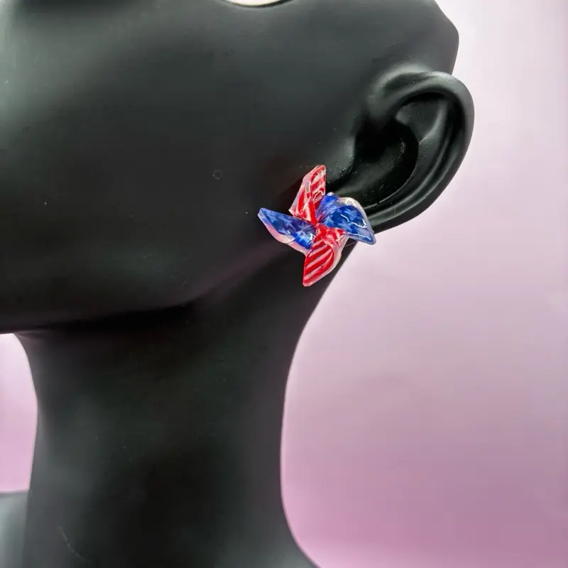 Stud Pinwheel Spinning Earring