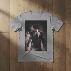 Vintage Peaky Blinders Style Gent T-shirt Newsboy Cap, Cigarette Silhouette, Gift For Fan