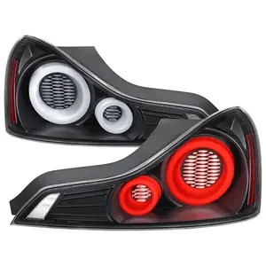 2008-2013 G37 / 2014-2015 Q60 Coupe / Convertible LED Tail Lights w/ Switchback Sequential Turn Signals (Matte Black Housing / Clear Lens)