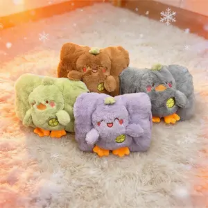 Cute Plush Animal Hot Water Bottle, Reusable Coral Fleece Hand Warmer, Non-Electric Dual-Hand Design, Winter Warmth, Relieves Menstrual Pain