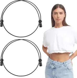 2 Pcs Shirt Tuck Band Women, Adjustable Crop Band for Tucking Shirts Belly Leaking Elastic Bands to Change The Style of Your Top Shirt Stays Belt for Women