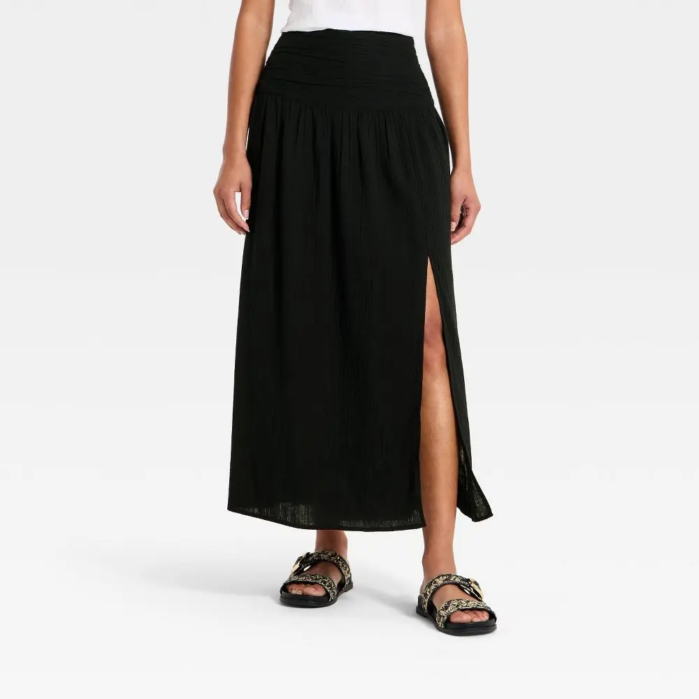 Women's Side Slit Maxi A-Line Skirt - Universal