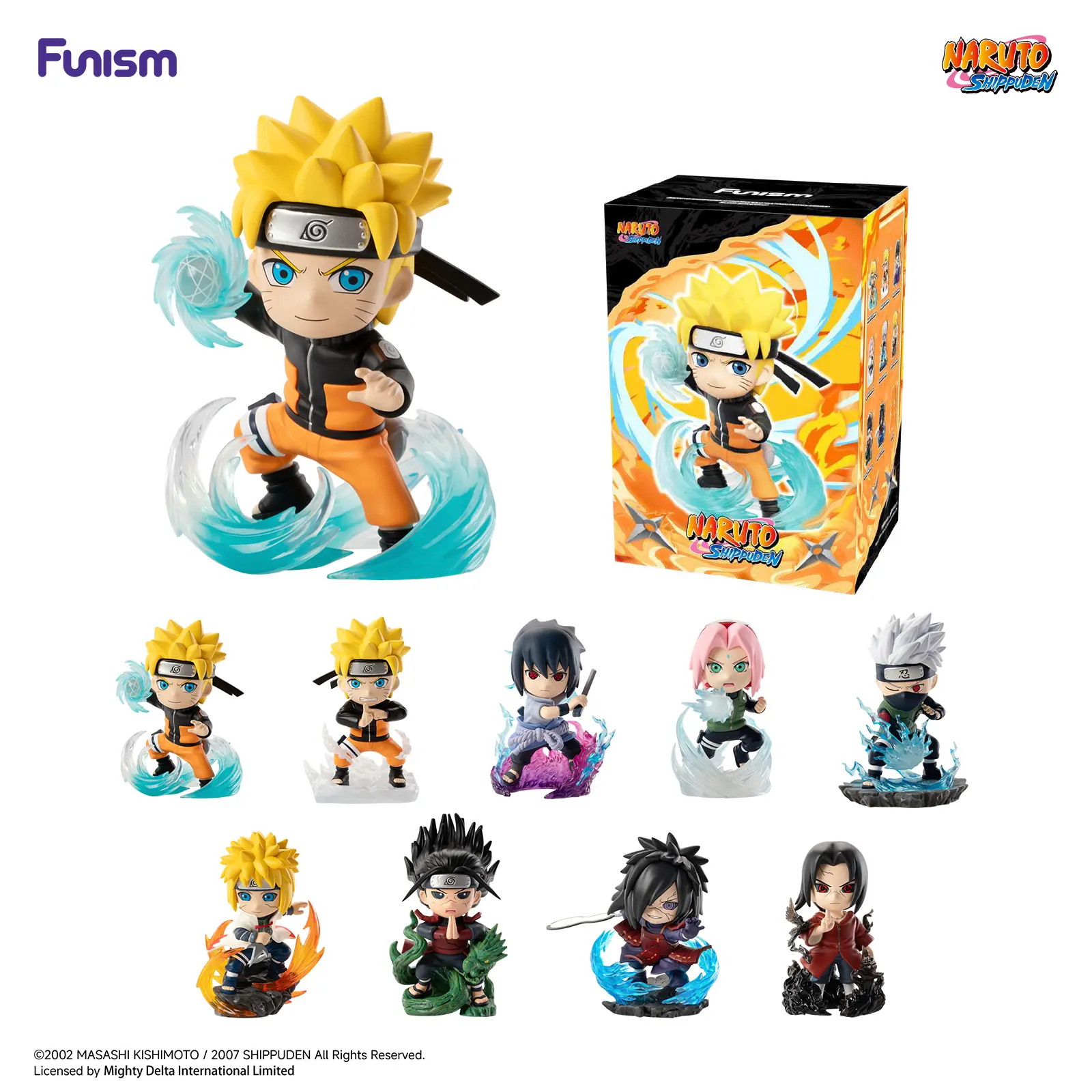 【Funism】Naruto Shippuden Blind War Series Blind Box Vol.1, Anime Action Figure Mystery Box, Naruto Collectible Toy Figure Gift for Anime Fans