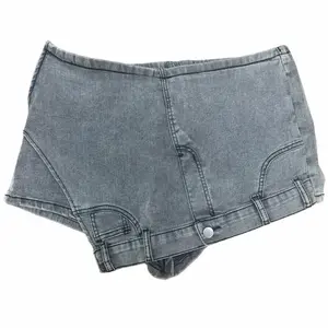 Odefou Plus Size Women's Elastic Denim Shorts – 2-Back Pocket Side Zipper Upside-Down Jeans Design Soft Fabric Hot Girl Spring Summer Outfit Festival Holiday Womenswear