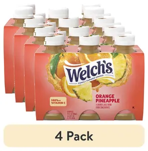 (4 pack) Welch's Orange Pineapple Juice Drink, 10 fl oz On-the-Go Bottle