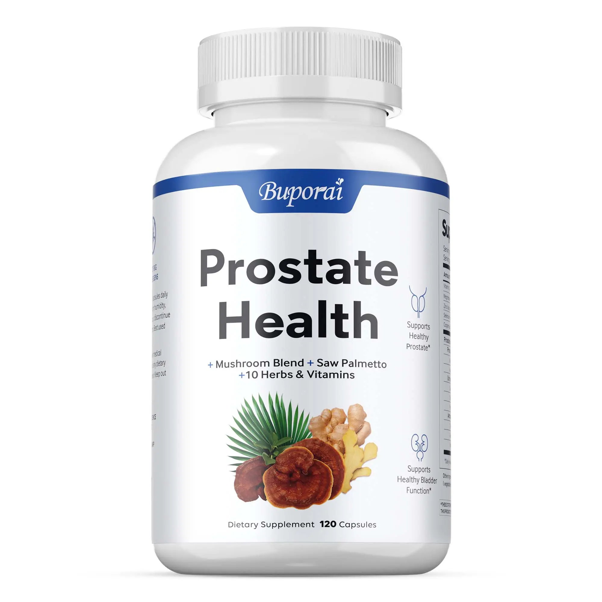 Buporai Prostate Health Botanical Blend Dietary Supplement Capsules - With Turmeric Root, Mushroom Blend, Supports Liver Protection, Immune Enhancement, Cardiovascular Healthcare
