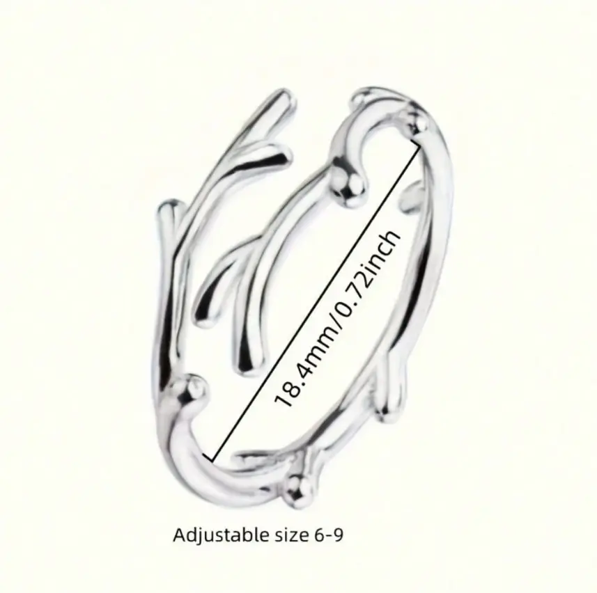TVXK 925 Sterling Silvery Deer Antler Ring, Simple Style, Adjustable, Fashionable Personalized Single Ring, Perfect For Proposal, Engagement, Anniversary, Gift For Her