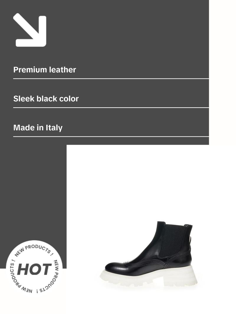 Alexander McQueen Elegant Leather Boots in Timeless Black