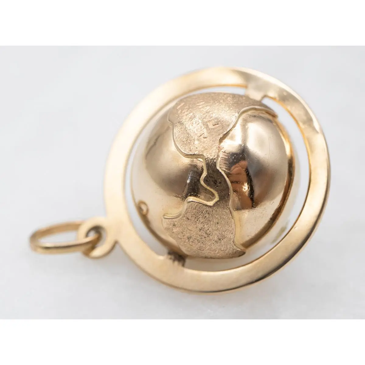 Gold Spinning Globe Pendant
