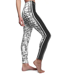 White/black Print Leggings