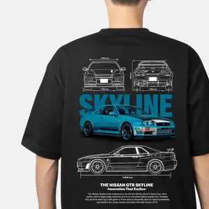 JDM Street Racing Car Tee – Classic Skyline Inspired T-Shirt for Drift Fans, Japanese Tuner Enthusiasts, Unisex Motorsport Shirt