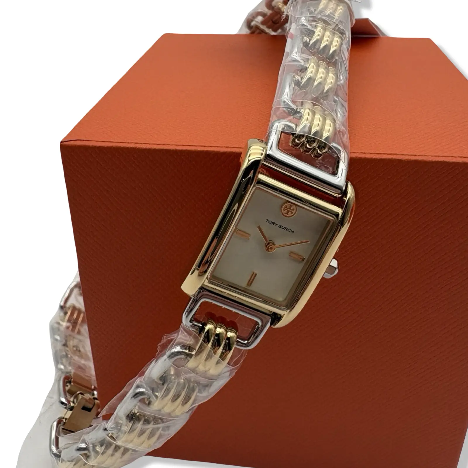Pre-owned Tory Burch Women's Eleanor Small Two Tone Stainless Steel Double Wrap Bracelet Watch (Model: TBW1074) B0DJ1H5H9C