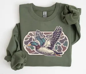 Retro Mallard Ducks Fall Sweatshirt, 90s Waterfowl Duck Outfit, Duck Sweatshirt, Animal Lover Sweater, Fall Hoodie, Cute Fall Sweatshirt