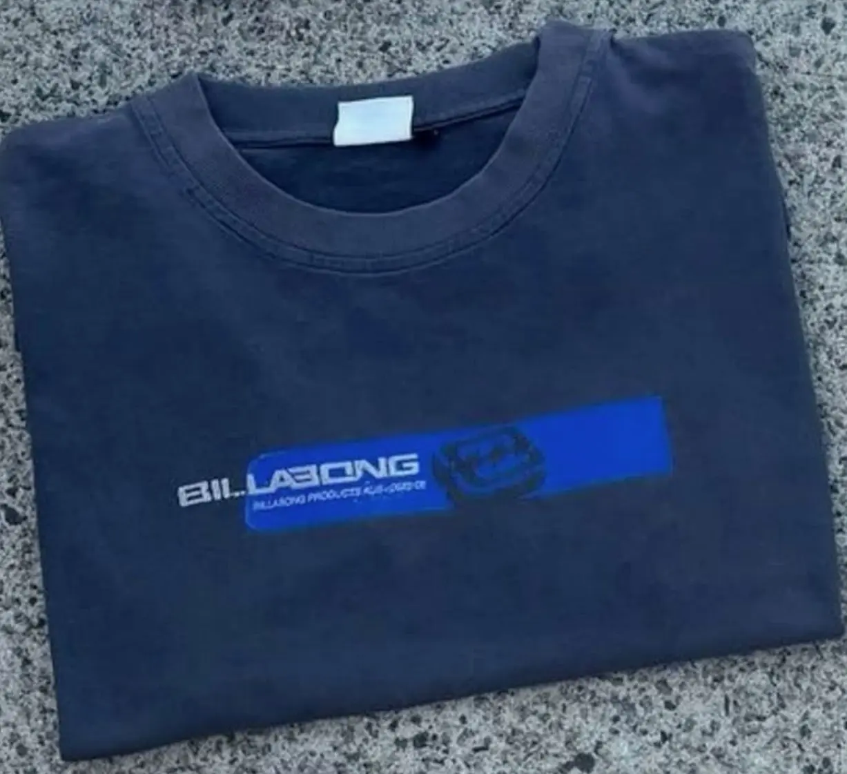 Billabong Blue Box Logo Graphic T-Shirt Men’s Navy Blue Short Sleeve Surf Skate Streetwear Tee Casual Cotton Shirt M