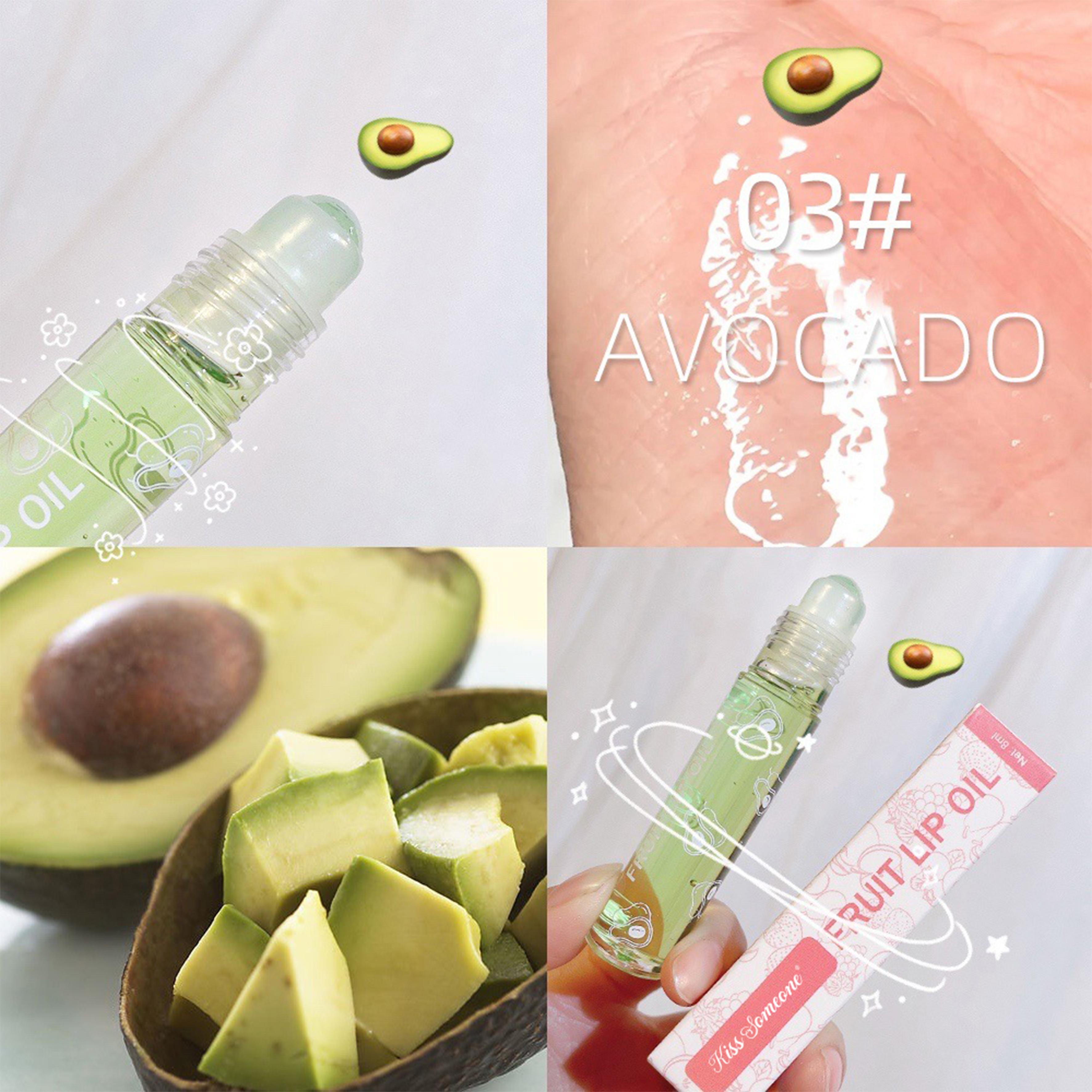Hydrating Lip Oil Roller Gloss Juicy Glass Lips Non Sticky Moisturizing Lip Care Fruit Flavor Lip Gloss for Dry Lips Long Lasting Shine Strawberry Peach Grape Cherry