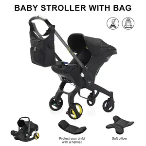 (No Base)Baby Stroller with Free Bag ,Newborn Stroller,Foldable Stroller Legs,Equipped with Chest Clip,One-Click Contraction Function,Alloy Metal Material,4-wheel Travel Toddler Stroller