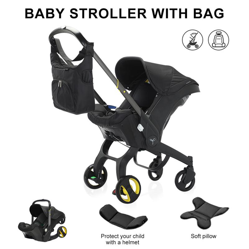 (No Base)Baby Stroller with Free Bag ,Newborn Stroller,Foldable Stroller Legs,Equipped with Chest Clip,One-Click Contraction Function,Alloy Metal Material,4-wheel Travel Toddler Stroller