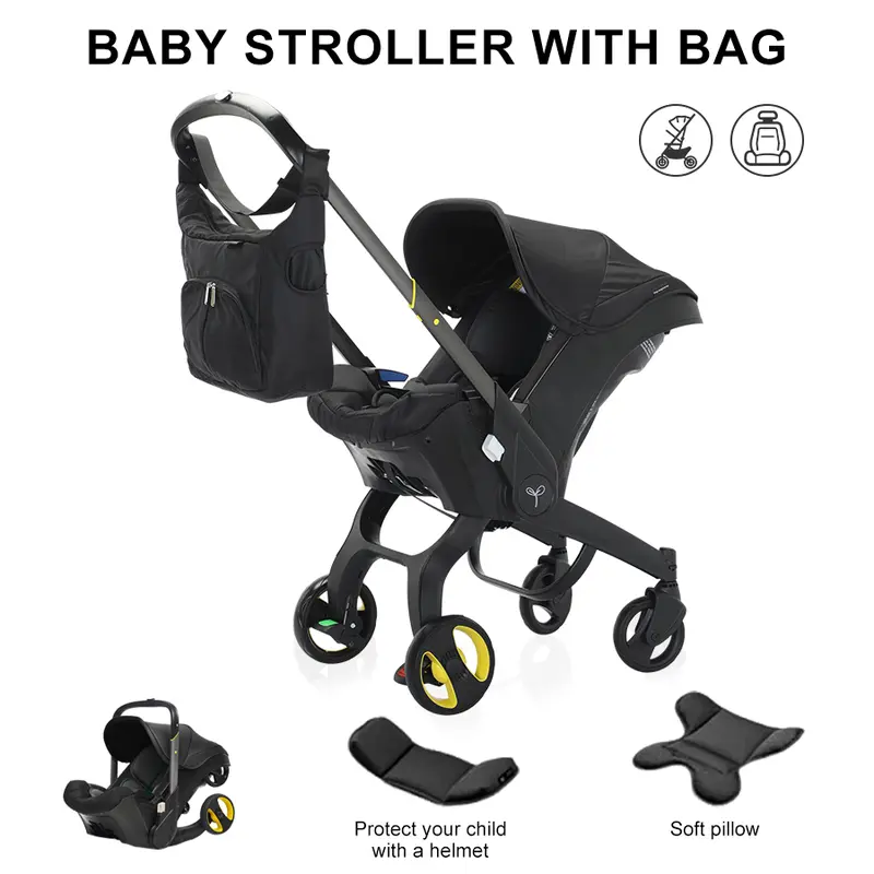 (No Base)Baby Stroller with Free Bag ,Newborn Stroller,Foldable Stroller Legs,Equipped with Chest Clip,One-Click Contraction Function,Alloy Metal Material,4-wheel Travel Toddler Stroller