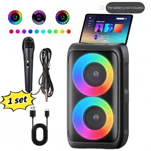 Premium Wireless Boombox Speaker - Large Stereo Sound, Built-in Microphone, Subwoofer, Party Speaker with Powerful Sound, Outdoor Party Speaker with Disco Light and Wireless Connectivity