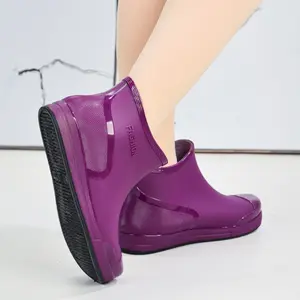 Fashion Women's Rain Boots, Short Tube Outdoor Water Shoes, Warm Non-Slip Rain Boots, Waterproof Boots, Rubber Shoes, Overshoes