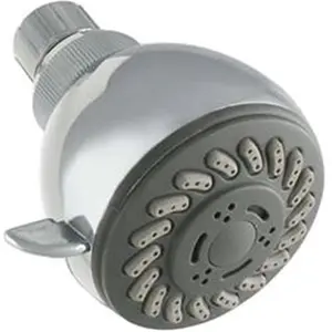 212 MAIN 3-Function Chrome Finish Shower Head - LDR Global Industries 520 3350CP-WS Model, Water Saver, Large Profile, Swing Control, DIY Install for Camping Use & Outdoor Personal Care
