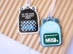 Emergency contact backpack tag, NFC tag, Tap bag tag, special needs, for boys, safety, school name tag, NFC backpack tag, Kids Luggage Tag
