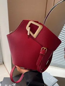 Women's Fashionable Plain Color Handbag (1 Piece), Casual Pu Leather Zipper Handbag with Bag Strap for Daily Used, Trendy Versatile High-quality Daily Commuting Bag, Girl Fashionable Shopping Bag, Casual Handbag Satchel