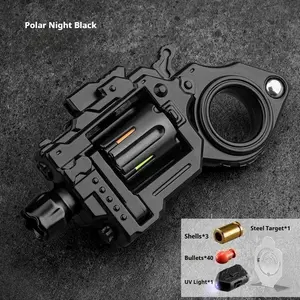 Stress Relief Toy Metal Revolver Blaster Emittable Soft Bullet Gun Toy Fidget Spinner Toys For Teens, Adults