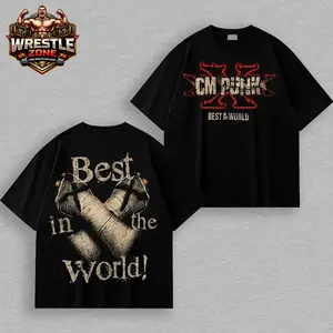 [WWE] CM Punk Best in the World Premium Wrestling T-Shirt 100% Cotton Graphic Tee Straight Edge Superstar Shirt, Chicago Wrestling Icon Tee, Voice of the Voiceless Streetwear, WWE Fan Favorite Unisex Shirt