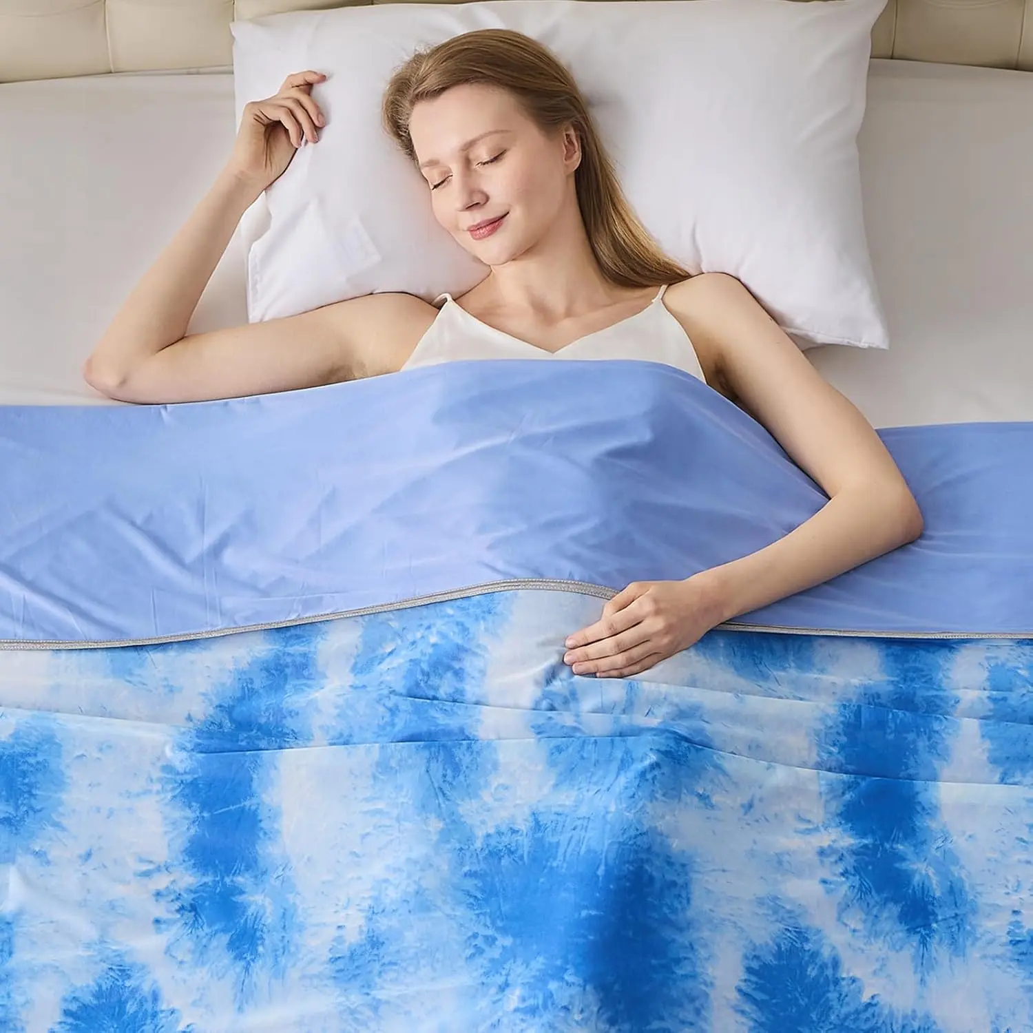Cooling Blanket Queen Size 90"x90" for Hot Sleepers & Sweaty Toddlers, Summer Heat-Absorbing Lightweight Breathable Blanket, Machine Washable Portable Practical Gift for Bed & Sofa
