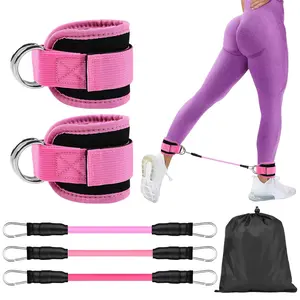 Resistance Bands,5-Pack Ankle Band Set for Leg and Hip Training - TPE Material Band for Women Men,with Comfortable Grip,Ideal for Home Workouts,Exercise Equipment,Yoga Gym Fitness