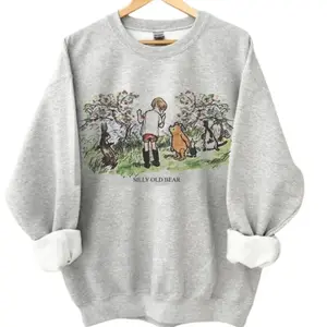Vintage Silly Old Bear Sweatshirt, Retro Storybook Forest Friends Crewneck, Cute Childhood Illustration Pullover, Cozy Unisex Sweater, Gift for Men & Women