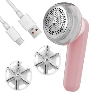 USB Rechargeable Lint Trimmer, Portable Handheld Lint Remover with Replaceable Stainless Steel Blades, Household Appliances for Clothes Furniture Bedding, Trending Products