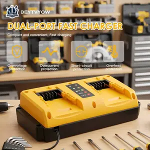 Ch07 Dual Fast Charger for Dewalt 14.4-18v Lithium-Ion Batteries, Ideal for Power Tools, Outdoor Use, Efficient Charging Solution