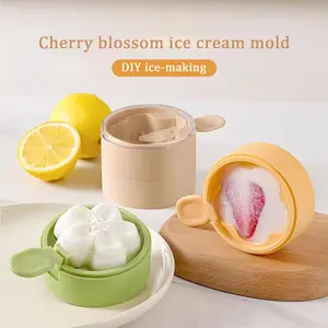 Homemade Ice Cream Molds, 2-Layer Non-BPA Silicone Ice Pop Maker, with 2 Reusable Sticks