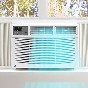 8,000 BTU Smart Window Air Conditioner  110–115V AC Unit for Rooms Up to 350 Sq. Ft., Energy-Efficient Window AC with Remote, App Control & Timer for Bedroom, Living Room, or Office