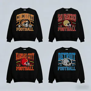 Black(unwashed ) Team Football Oversized 90s Sweatshirt, Hometown Football Sweatshirt, Football Thowback All Teams Sweatshirt, Graphic Tees, Sport Graphic Shirts, Unisex Sweatshirts
