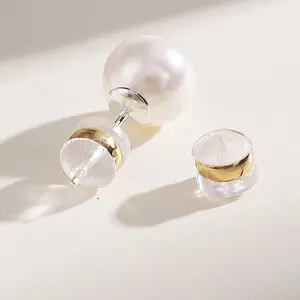 20pcs Earring Backs, Earring Backs for Studs/Droopy Ears, Locking Secure Earring Backs for Heavy Earring, No-Irritate Hypoallergenice Soft Clear Earring Backs, Hypoallergenic Post Earrings, Flat Back Earrings